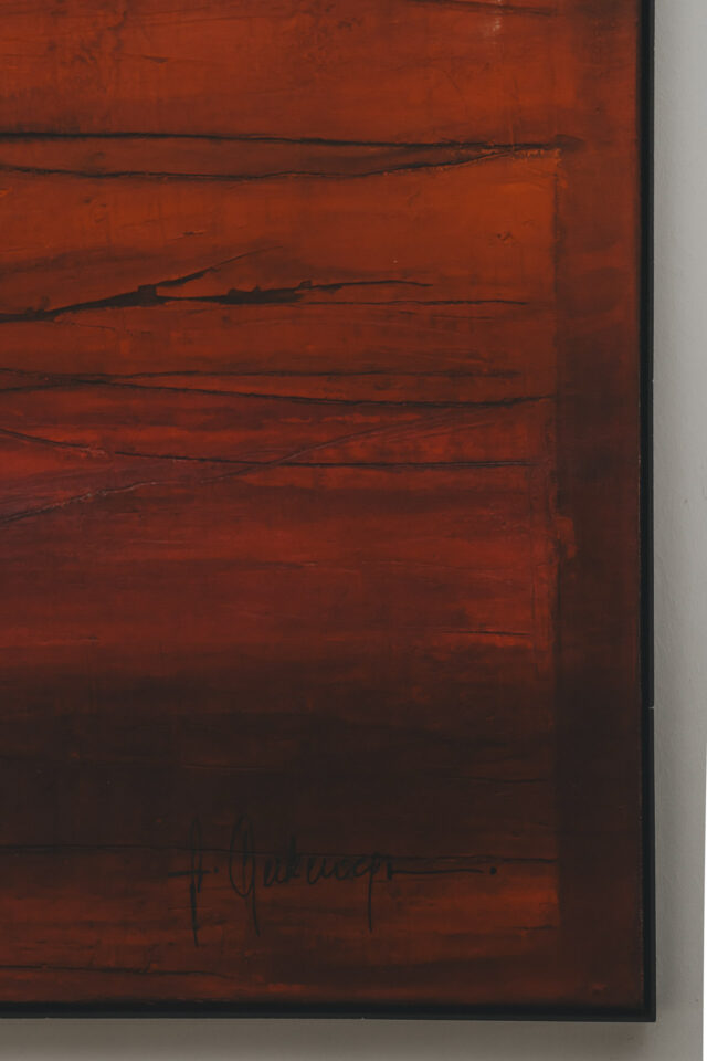 Rotes, abstraktes Bild.