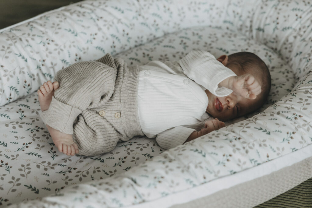 Neugeborenes in einem gemütlichen Nestchen.